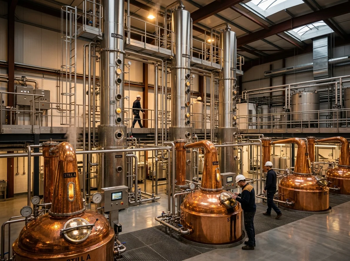 Commercial distillery and spirits processing facility