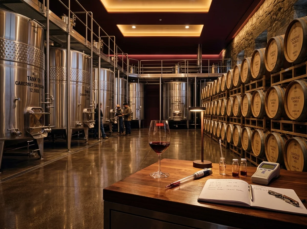 Commercial winery fermentation and aging facility